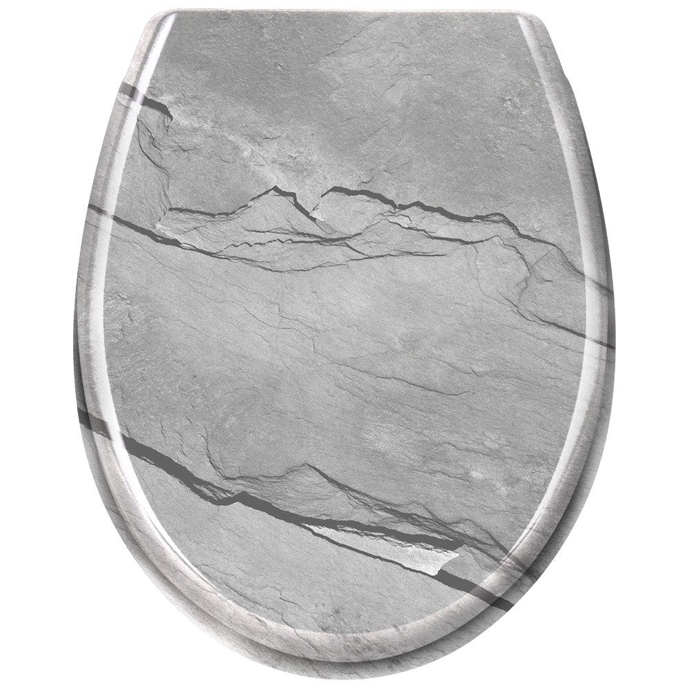 FIVMEN WC-Sitz Toilettendeckel Absenkautomatik Klobrille mit Softclose Toilettensitz (aus Hartplastik Klodeckel aus Duroplast Universal Größe)