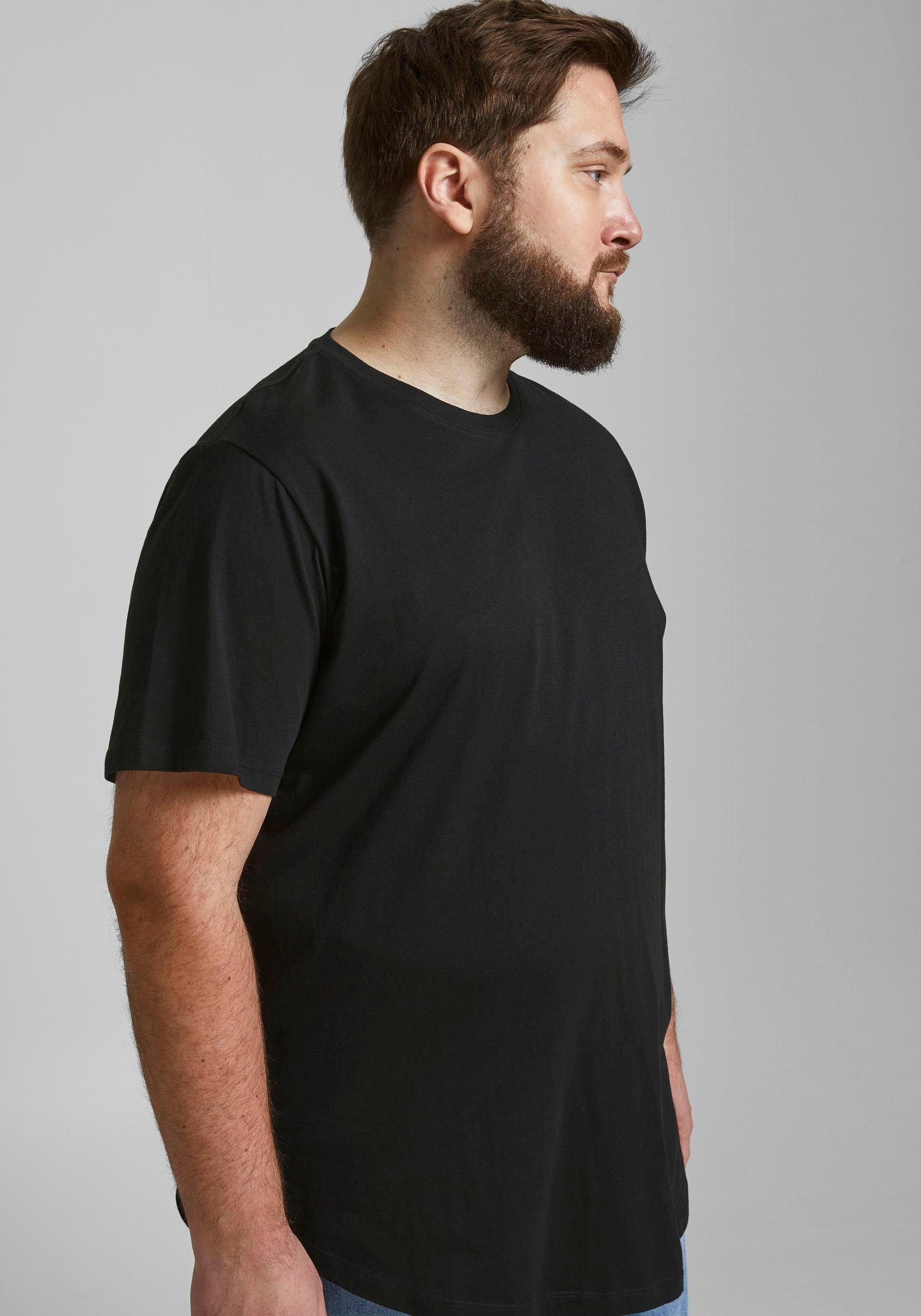 Jack & Jones PlusSize T-Shirt NOA TEE mit abgerundetem Saum, bis Größe 6XL