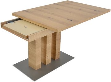 K+W Komfort & Wohnen Esstisch Santos III, Esstisch rechteckig, Untergestell und Tischplatte furniert in Eiche