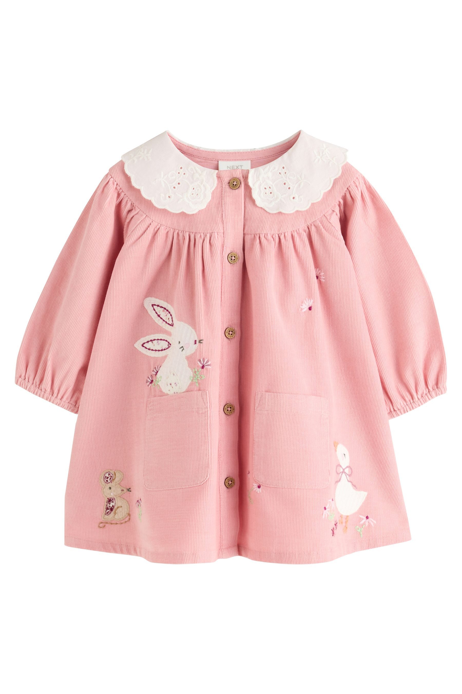 Next Blusenkleid Besticktes Babykleid aus Kord mit Strumpfhose (2-tlg)