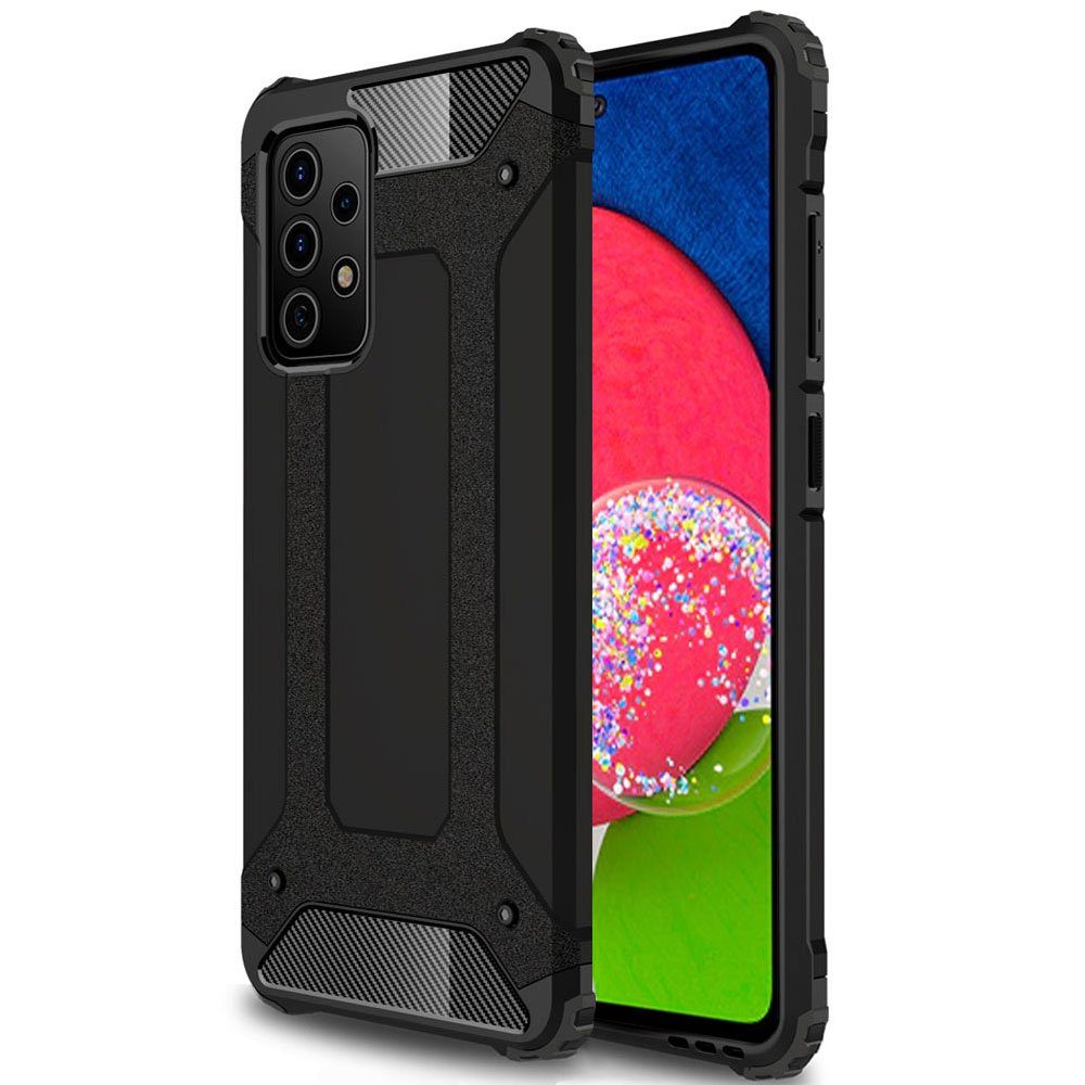 FITSU Handyhülle Outdoor Hülle für Samsung Galaxy A52s 5G Schwarz, Robuste Handyhülle Outdoor Case stabile Schutzhülle mit Eckenschutz