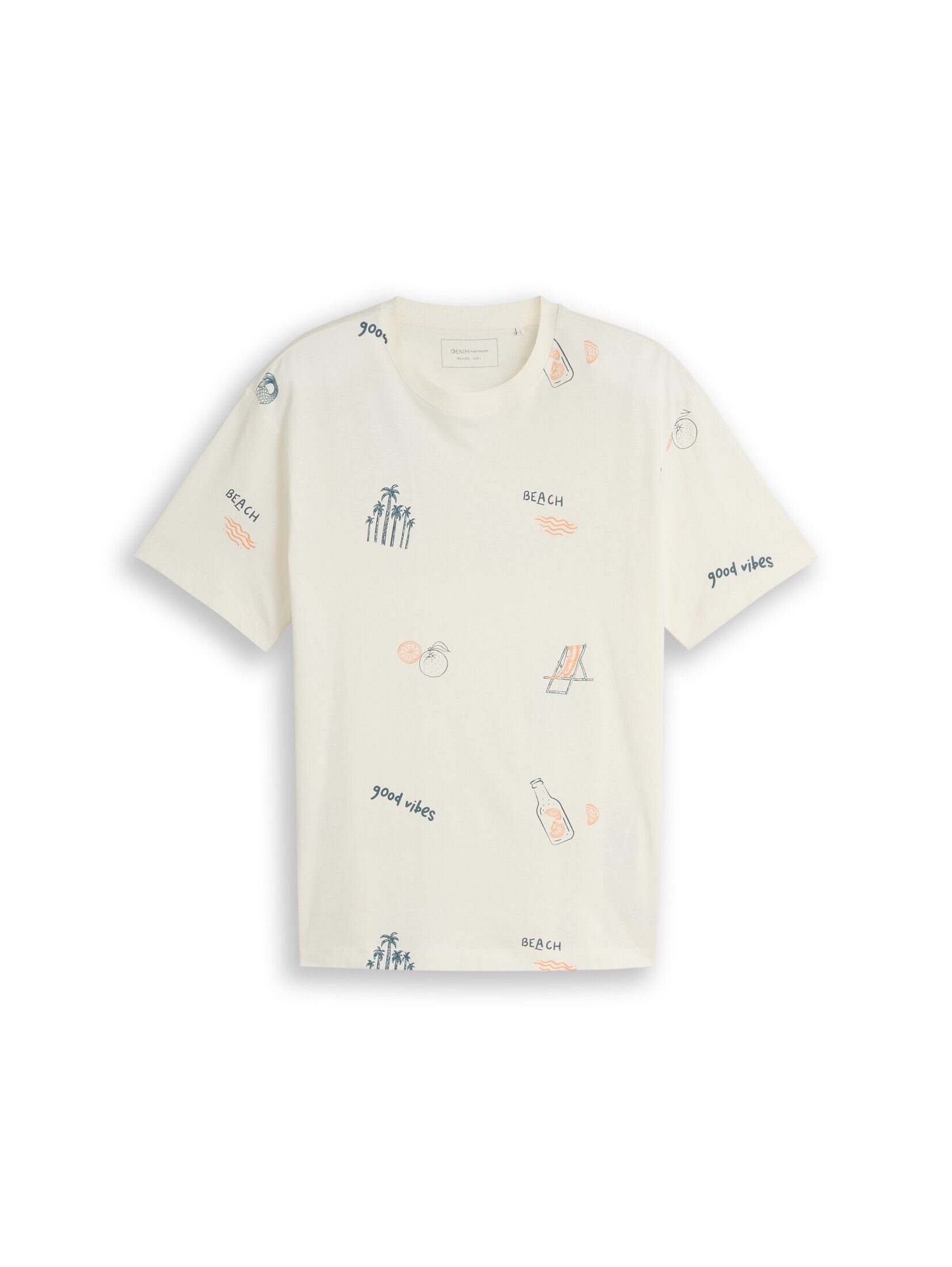 TOM TAILOR Denim T-Shirt T-Shirt Relaxed Fit T-Shirt mit Allover-Print