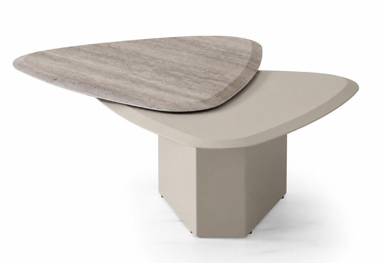 Xlmoebel Couchtisch Beiger Minimalistischer Couchtisch in Naturholz-Optik 84 cm, Made in Europa