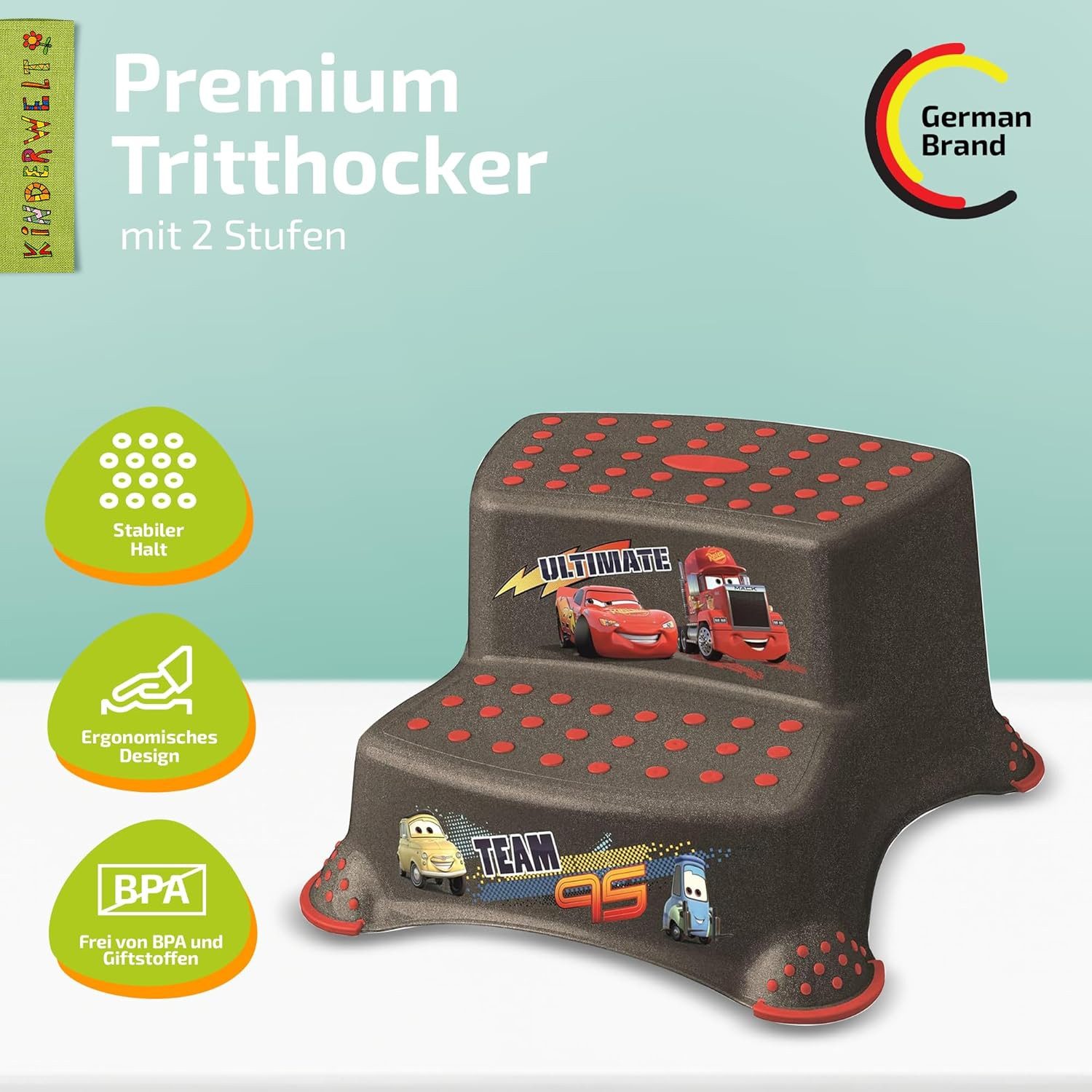 KiNDERWELT Tritthocker Premium zweistufiger Tritthocker Disney Cars metalli günstig online kaufen