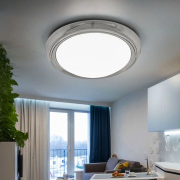 EGLO LED Deckenleuchte, Leuchtmittel inklusive, Warmweiß, LED Decken Lampe Wohn Ess Zimmer Beleuchtung Küchen Leuchte rund