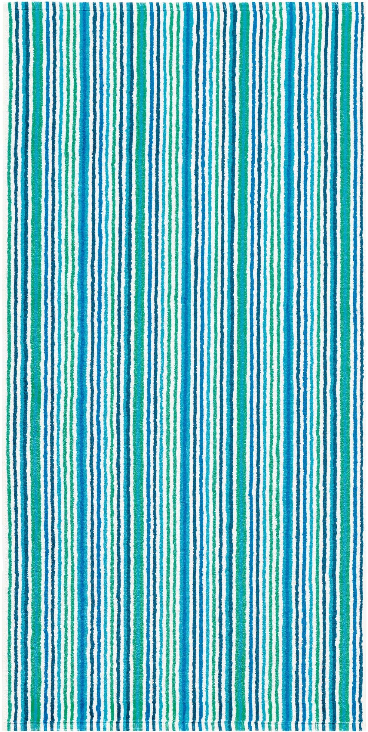Egeria Badetuch Combi Stripes, Walkfrottee Streifen, (1-St), feinen 100% mit aqua Baumwolle