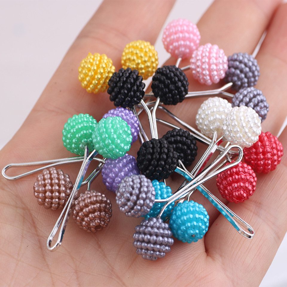 Aymasal Haarclip Kopftuch Nadel Clip Brosche Perlenclips Hijab Schal 12/24/36/48er Pack, Einzelstück, 12–48er Set, Perlen-Hijab Clips 12–48er Pack