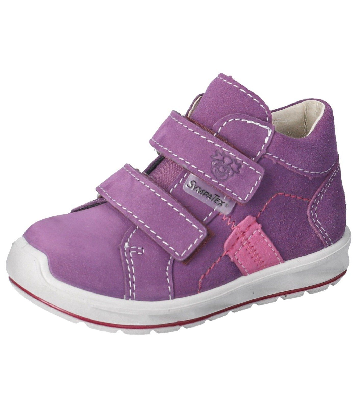 Lila Leder Pepino Halbschuhe Klettschuh