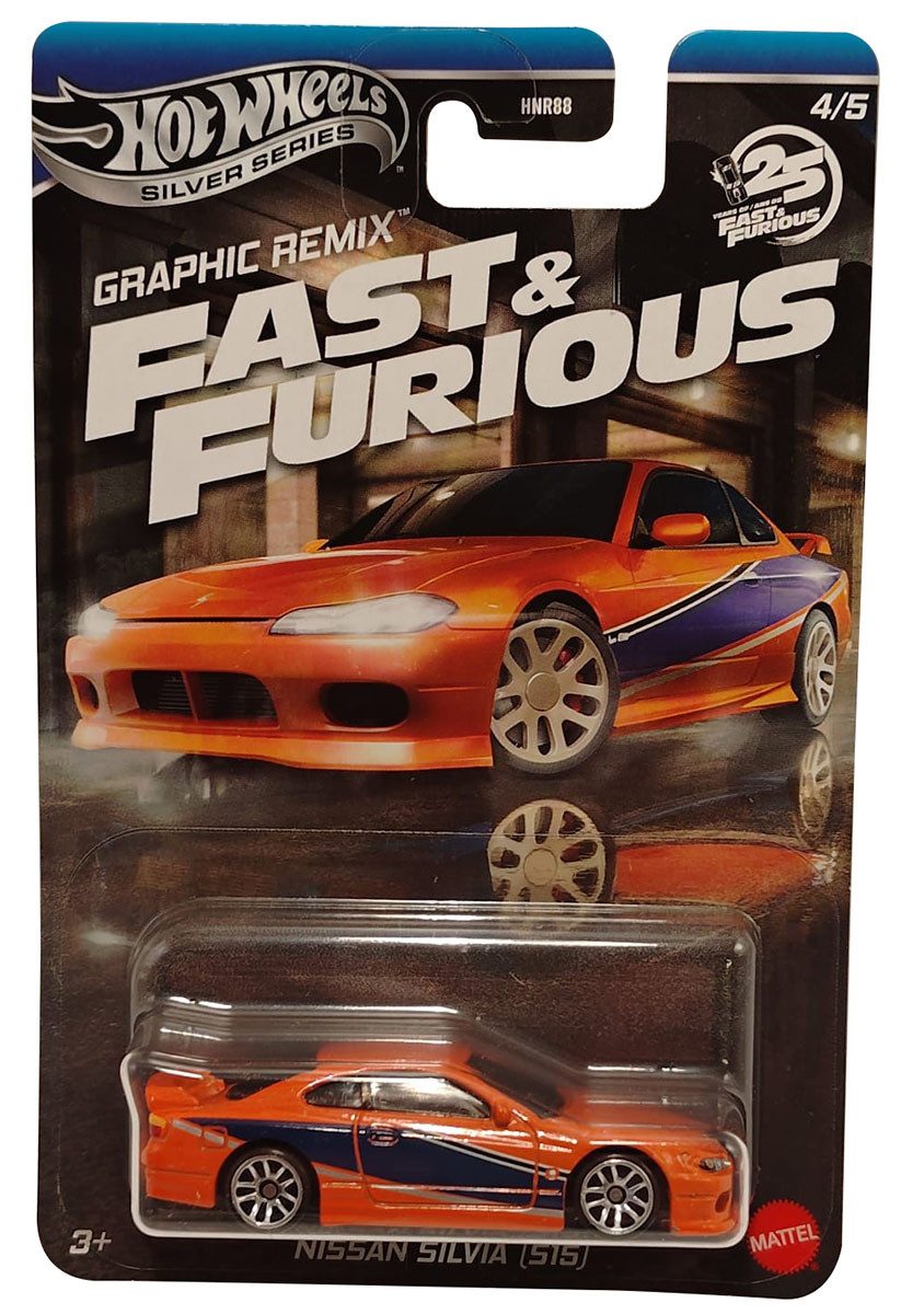 Hot Wheels Spielzeug-Auto Hot Wheels Silver Series - Fast & Furious - Nissan Silver (S15), Actio