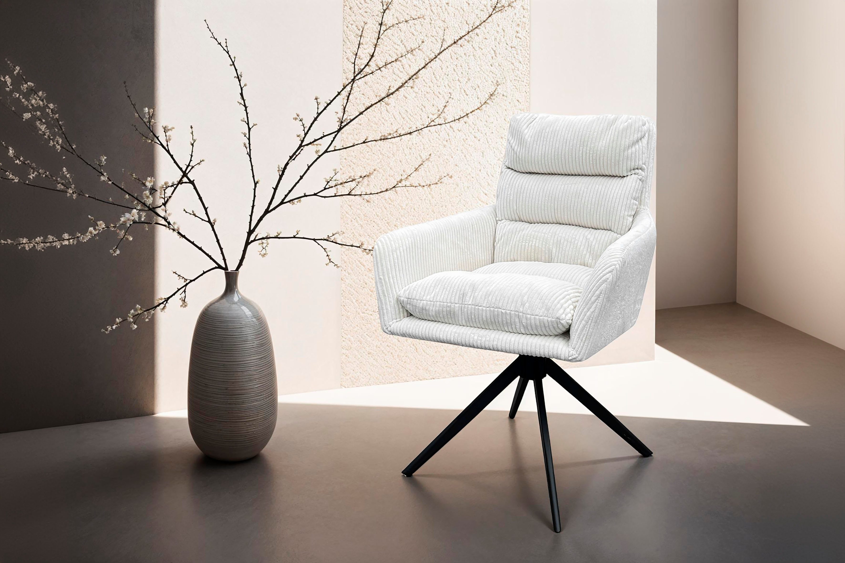 byLIVING Esszimmerstuhl Pura (Set, 2 St), Sitzschale 360°drehbar, Metall sc günstig online kaufen