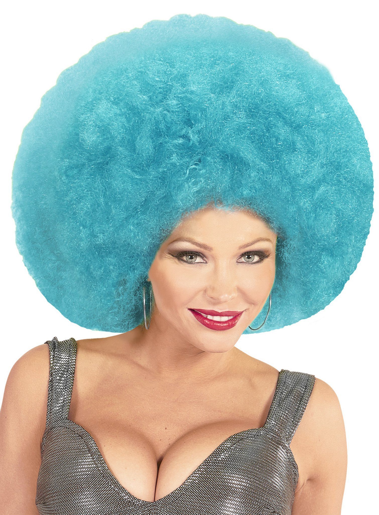 Kostüm-Perücke Wuschelkopf Perücke hellblau - Fasching - Karneval