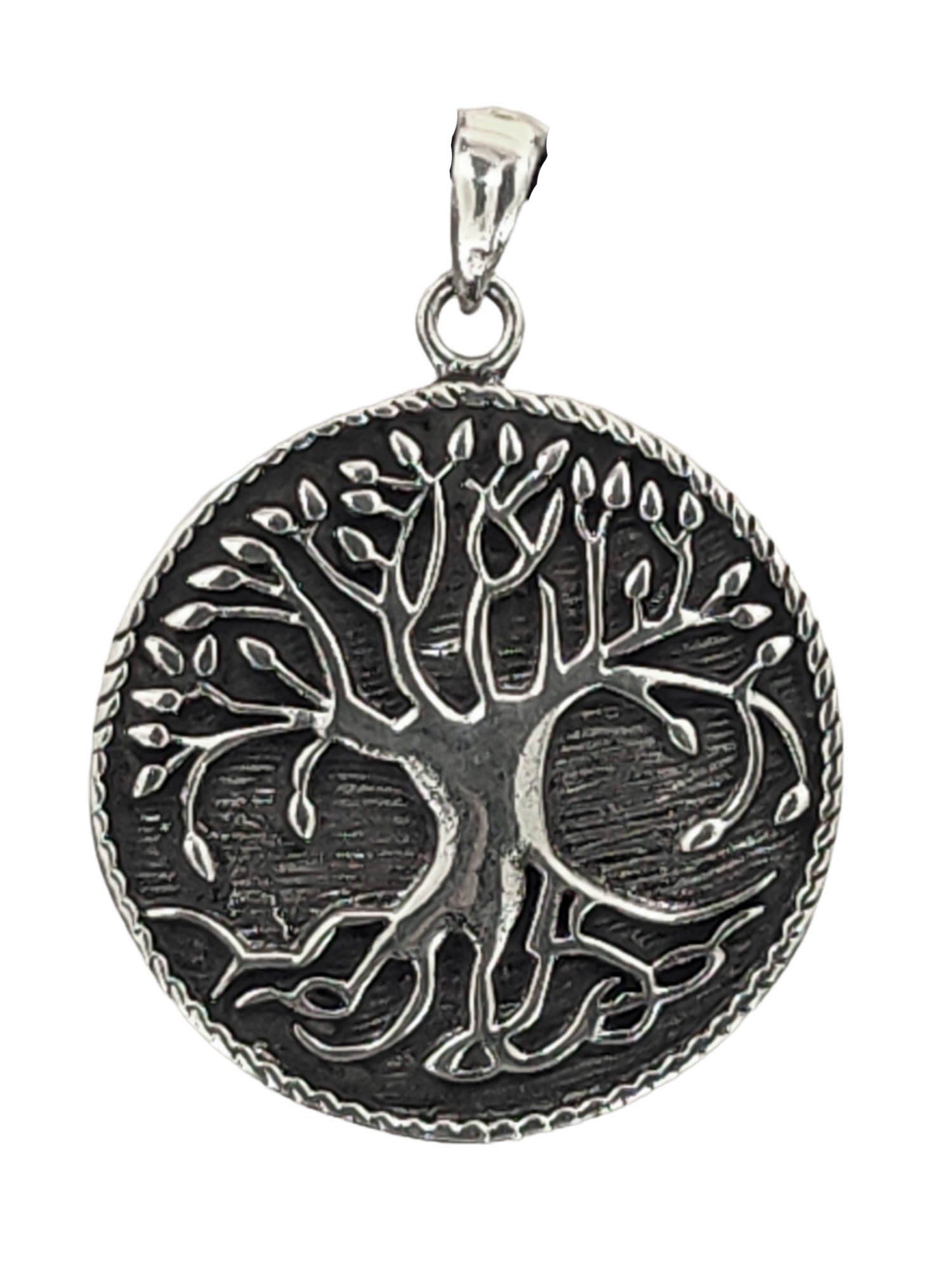 of Kiss Anhänger Yggdrasil Weltenbaum Lebensbaum 925 Leather Baum Silber Kettenanhänger