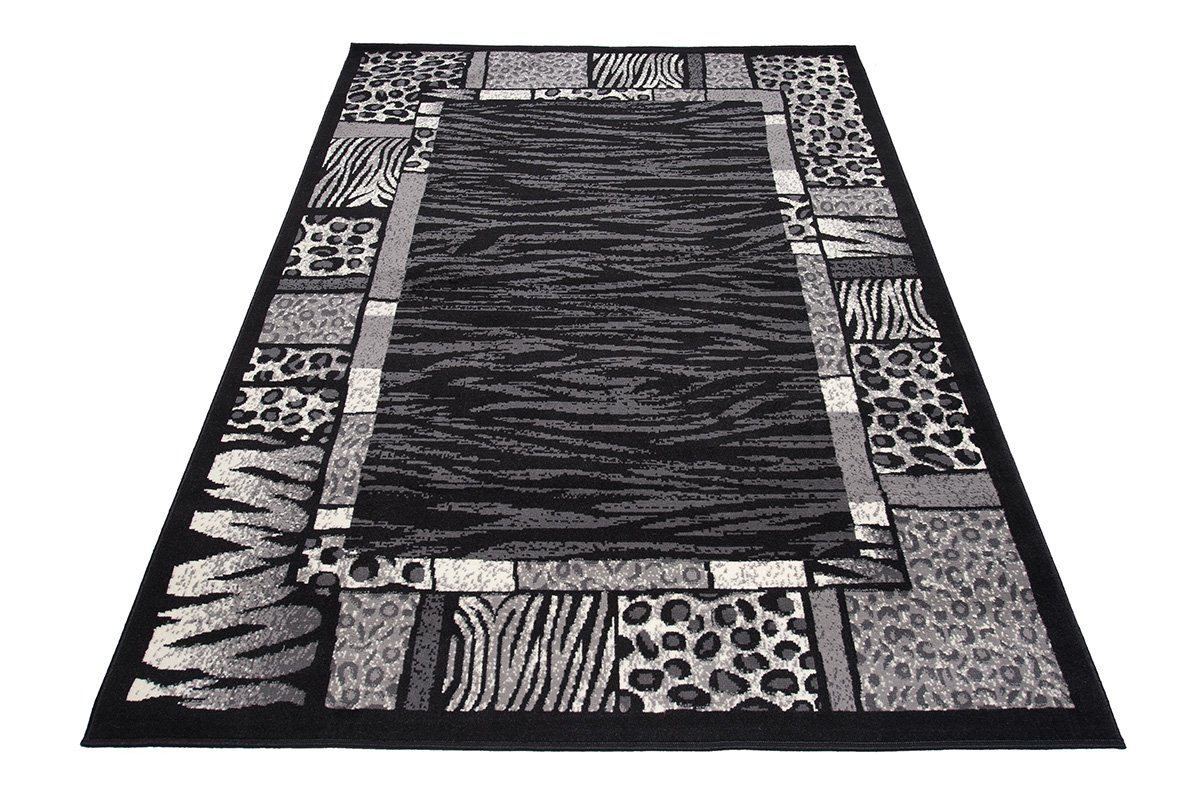 Mazovia Designteppich Modern Teppich Kurzflor Wohnzimmerteppich Robust und pflegeleicht GRAU, 60 x 100 cm, Fußbodenheizung,Allergiker geeignet,Farbecht,Pflegeleicht,Geometrisch