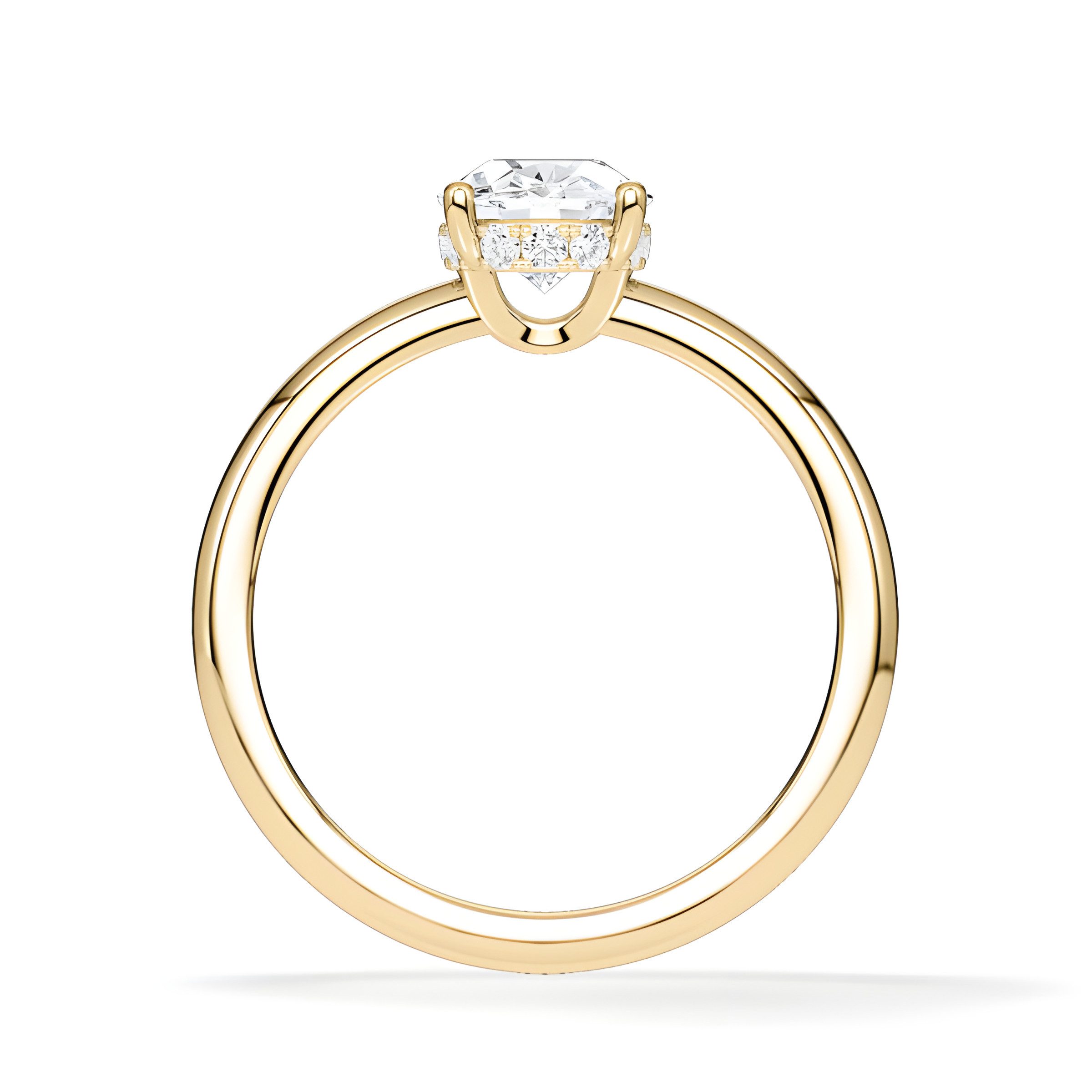 Adam & Eve Diamantring 750/- Gold - großer Diamant 1,00ct + 12 x 0,07ct Brillanten (Verlobungsring + Ringbox, LAB02 Diamantring), Lab Grown Diamonds - Nachhaltig und günstig