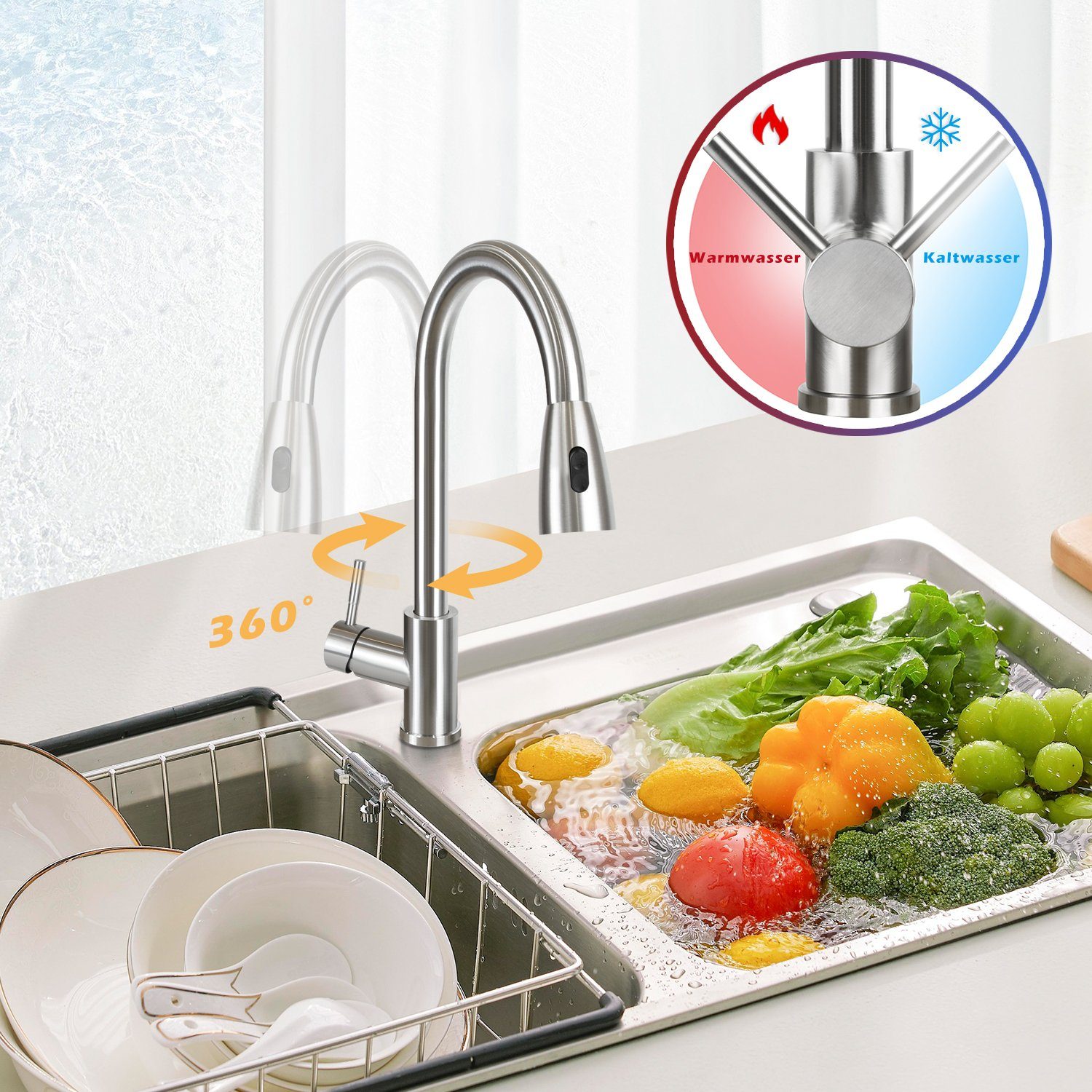 ZMH Küchenarmatur Wasserhahn Küche Spültischarmatur aus günstig online kaufen