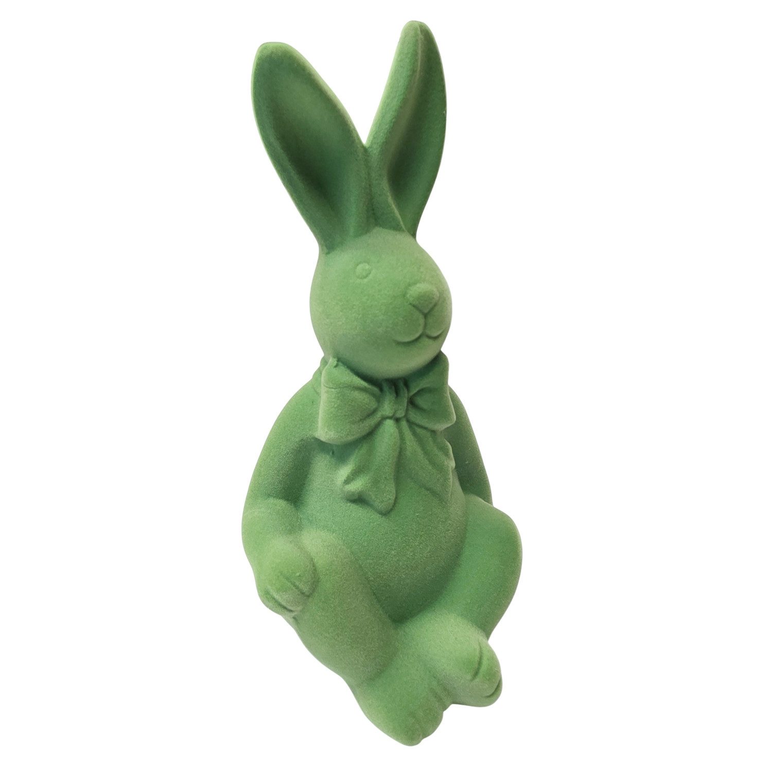 Macosa Home Osterhase sitzend Pink od. Grün Dolomit beflockt 20 cm Dekohase (Dekoration Tischdeko, Figur Dekohase Dekofigur Ostern), Hase Skulptur Osteddeko Osterdekoration