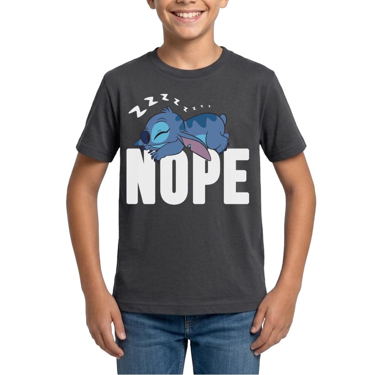 T-Shirt Lilo & Stitch, Schlafender Stitch Nope Teenager T-Shirt