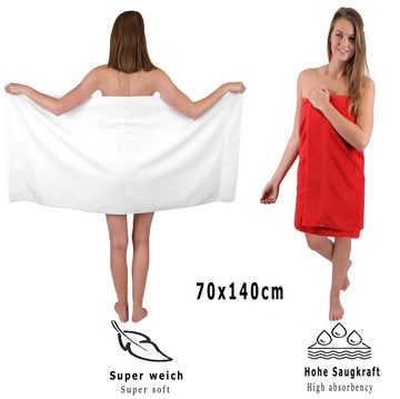 Betz Handtuch Set 6-TLG. Handtuch-Set Premium, 100% Baumwolle, (Set, 6-tlg), rot und weiß