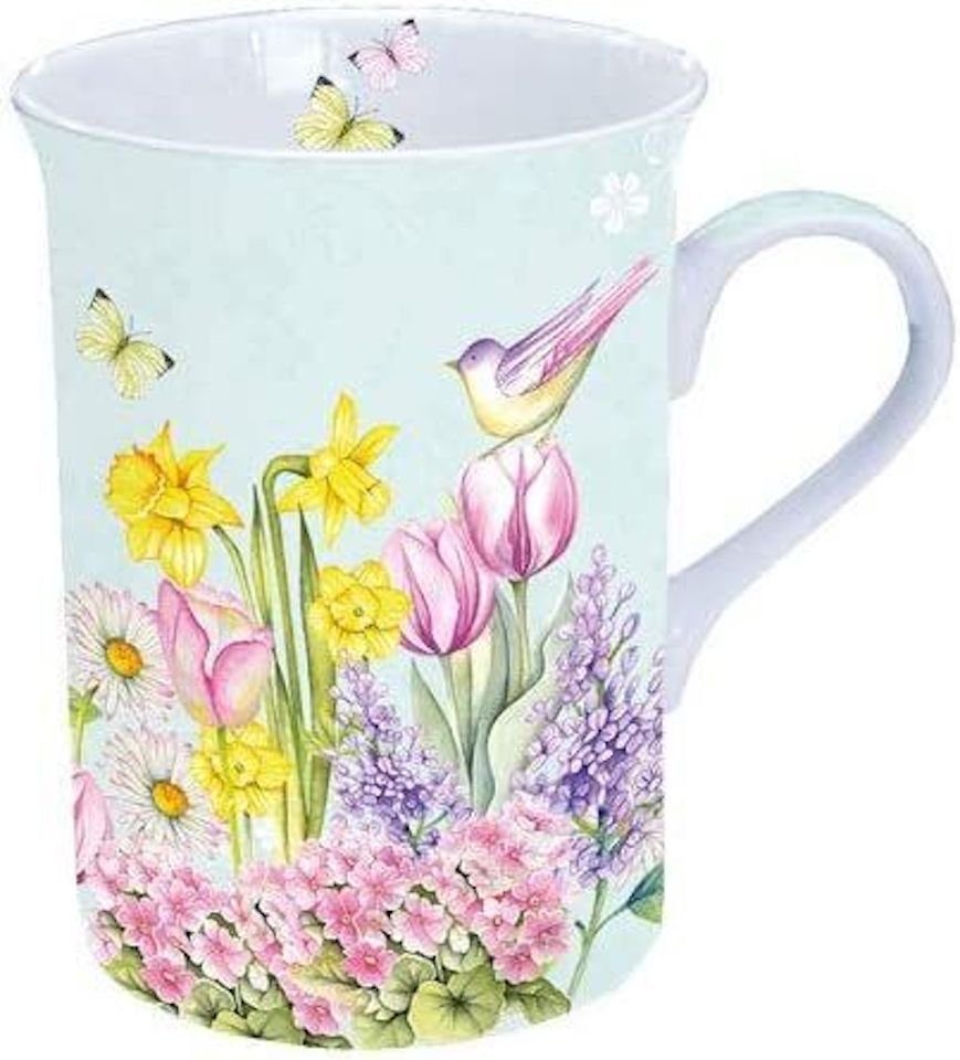 Ambiente Luxury Paper Products Tasse Porzellan Becher, Blühender Garten, Sommer Blumen Mug bunt : Gartenblume