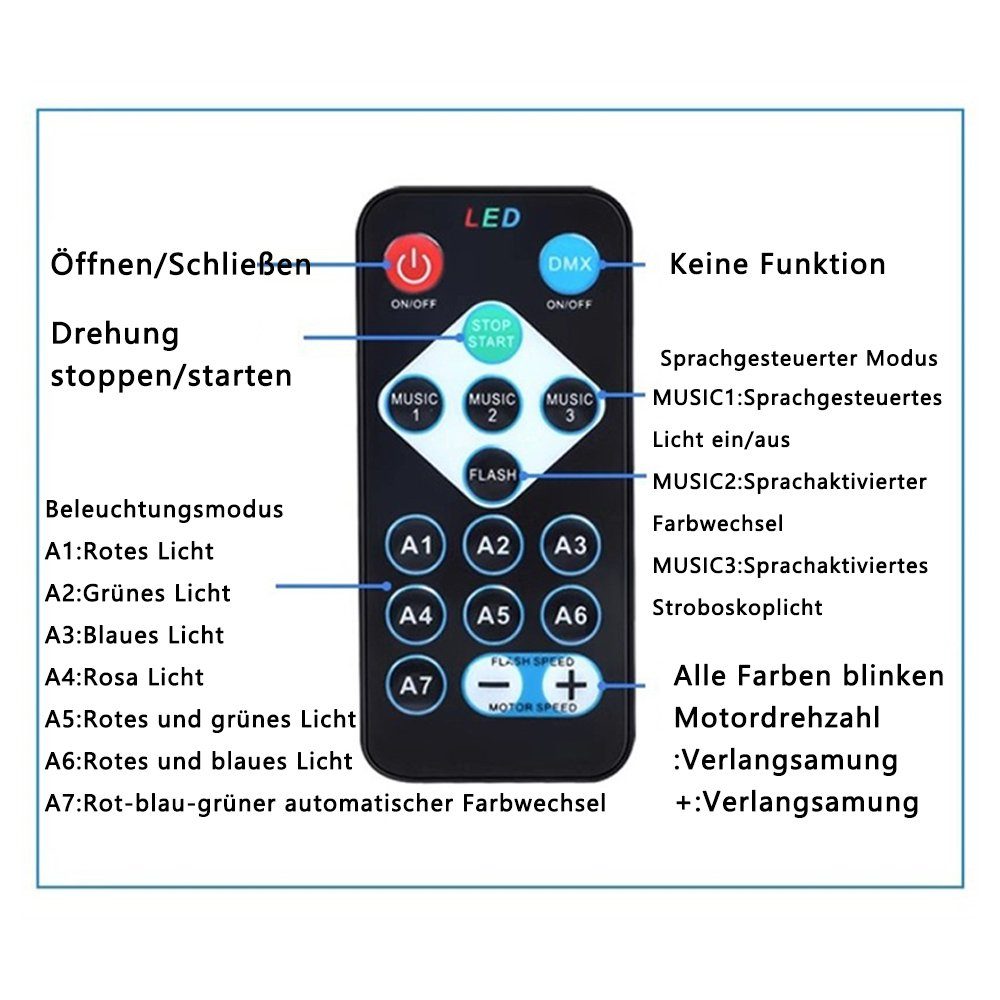 Dekorative LED Nachtlicht tragbares Buntes, Umgebungslicht, dimmbar Licht, rotierendes