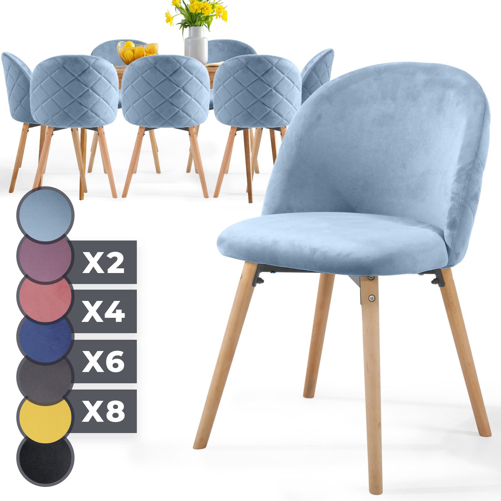 MIADOMODO Esszimmerstuhl -Farbwahl, 2/4/6/8Set, Gepolstert, Beine günstig online kaufen