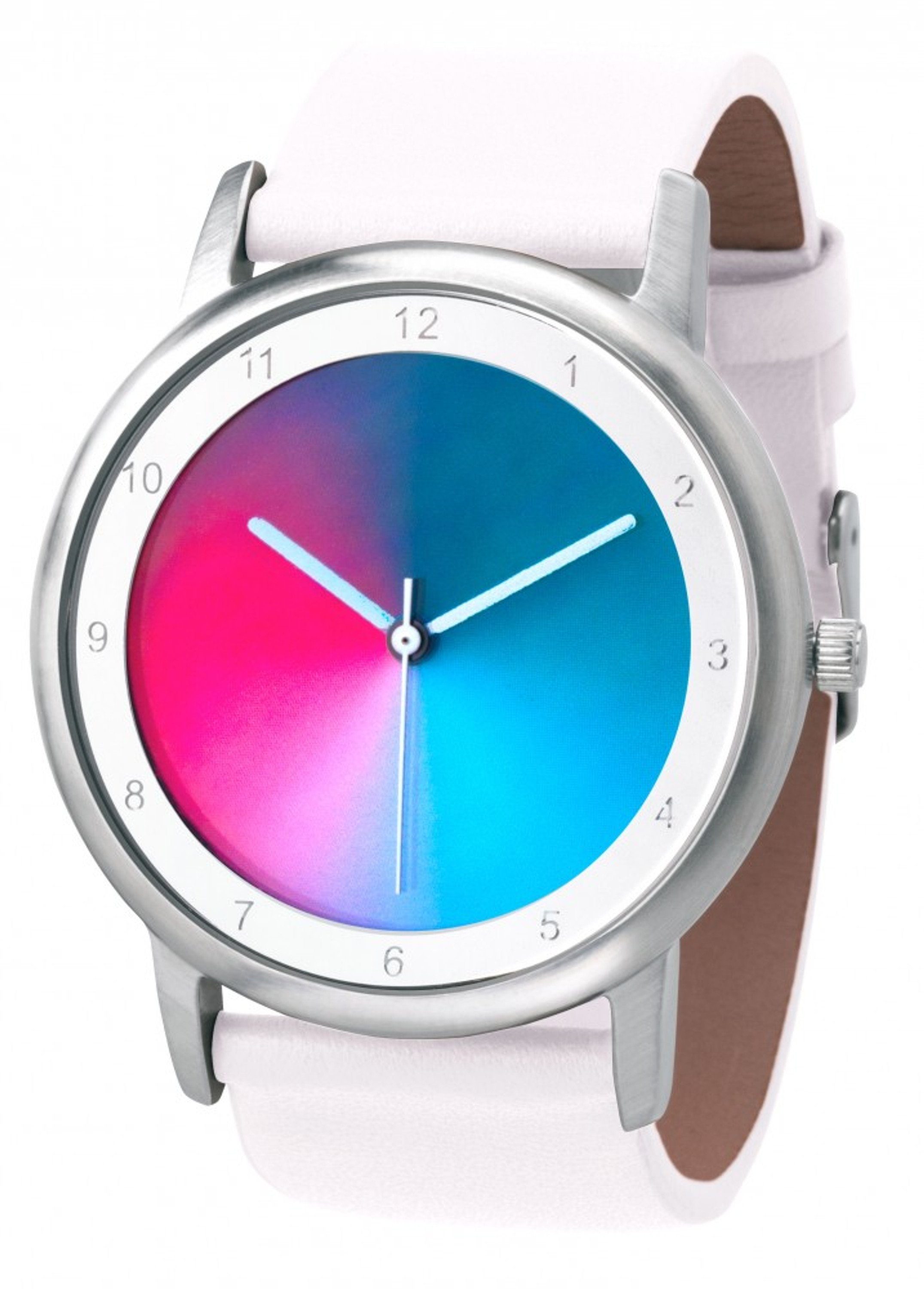 weißes Rainbow Leder gamma Watch Quarzuhr Avantgardia