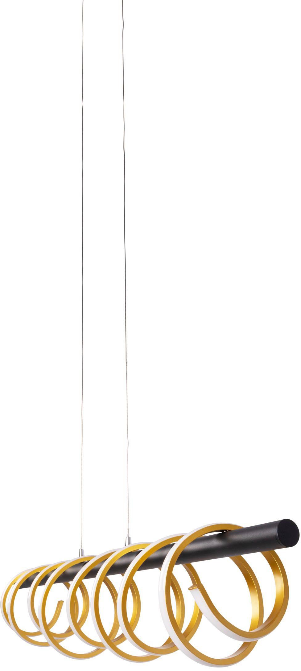 näve LED Pendelleuchte Belleza, Dimmfunktion, LED fest integriert, Warmweiß, Hängeleuchte warmweiß, 3-Stufen-dimmbar, 32W, L:100cm, goldfarben