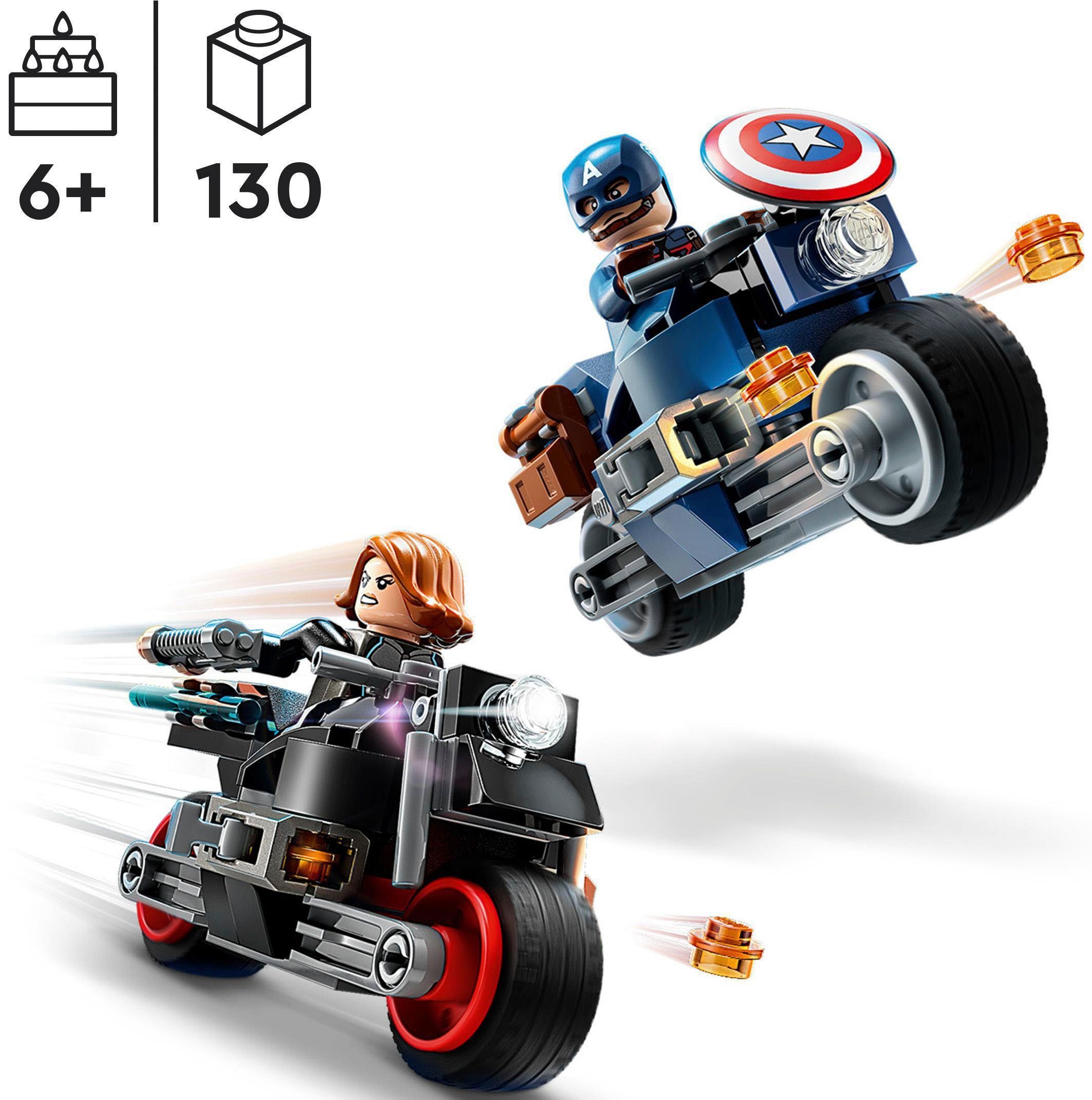 Americas Konstruktionsspielsteine LEGO® (76260), in Captain Widows Black (130 Motorräder & Marvel, Europe LEGO® Made St),
