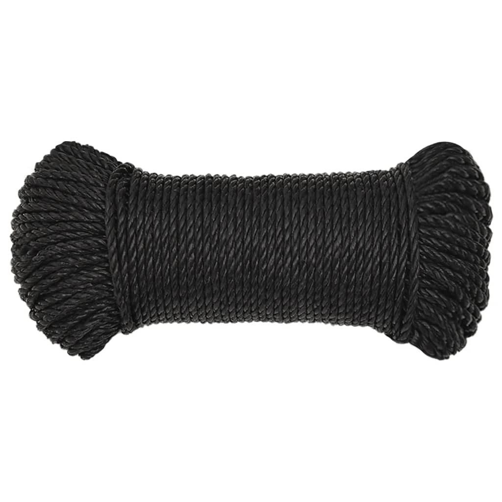 vidaXL Arbeitsseil Schwarz 3 mm 25 günstig online kaufen