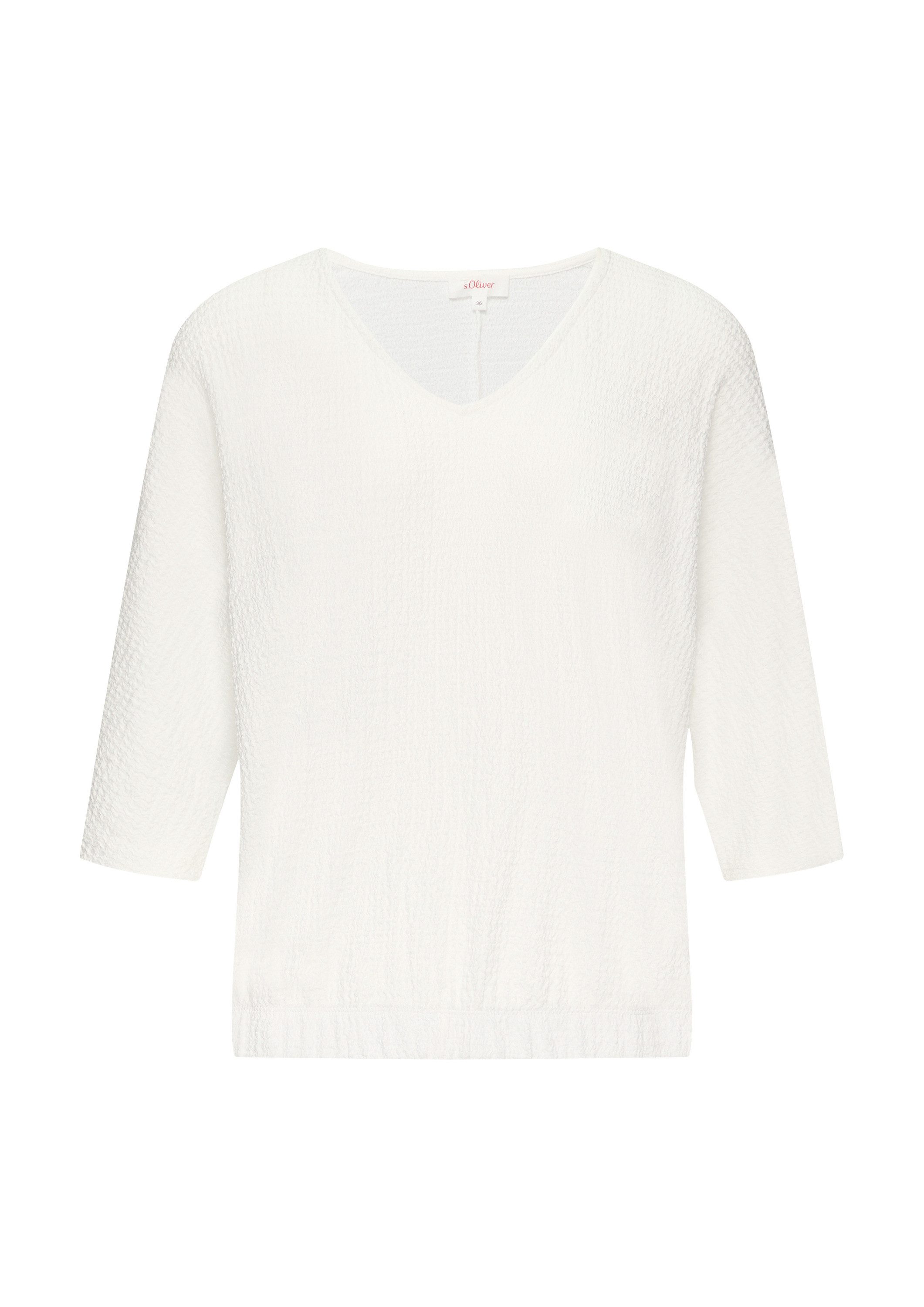 s.Oliver 3/4-Arm-Shirt T-Shirt Fein Strukturiertes Jerseyshirt mit 3/4-Fled günstig online kaufen