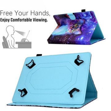 Wigento Tablet-Hülle Für Samsung Galaxy Tab S6 Lite und 2022 Aufstellbare Universell Motiv 9 Tablet Tasche Kunst Leder Hülle Etuis