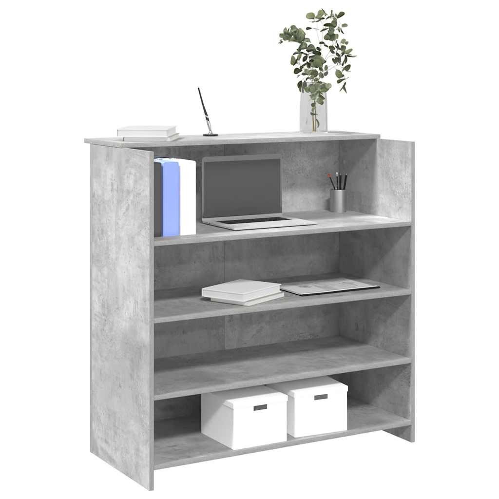 vidaXL Schreibtisch Empfangstheke Betongrau 100x50x103,5 cm Holzwerkstoff