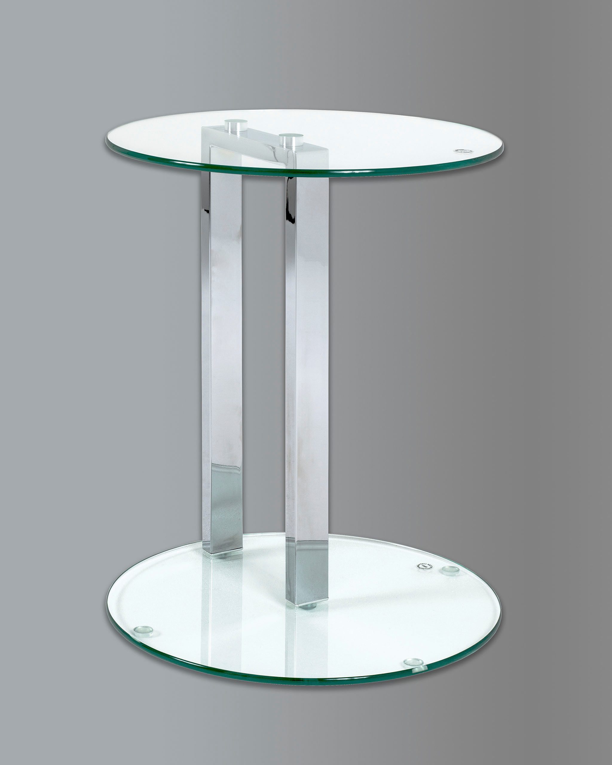 HAKU Beistelltisch Sofatisch, Wohnzimmertisch (1-St), rund - aus Metall Silber - Ø/H 40/50 cm