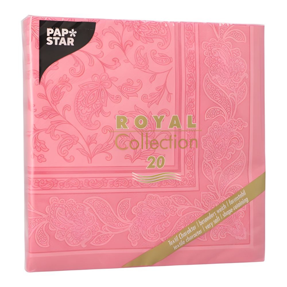 PAPSTAR Papierserviette 20 x Servietten ROYAL Collection 1/4-Falz 40 cm x 40 cm rosa Ornaments – Bild 3 von 3