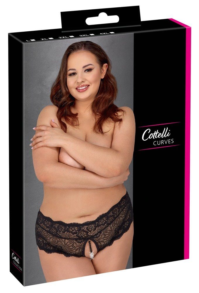 Cottelli Collection mit am 4XL Schnürung Perlen Slip-Ouvert - L Po mit Slip