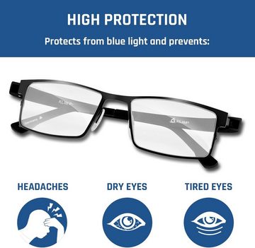 KLIM Brille Protect, Blaulichtfilter Brille für Gamer und Büroangestellte, Anti-Blaulicht