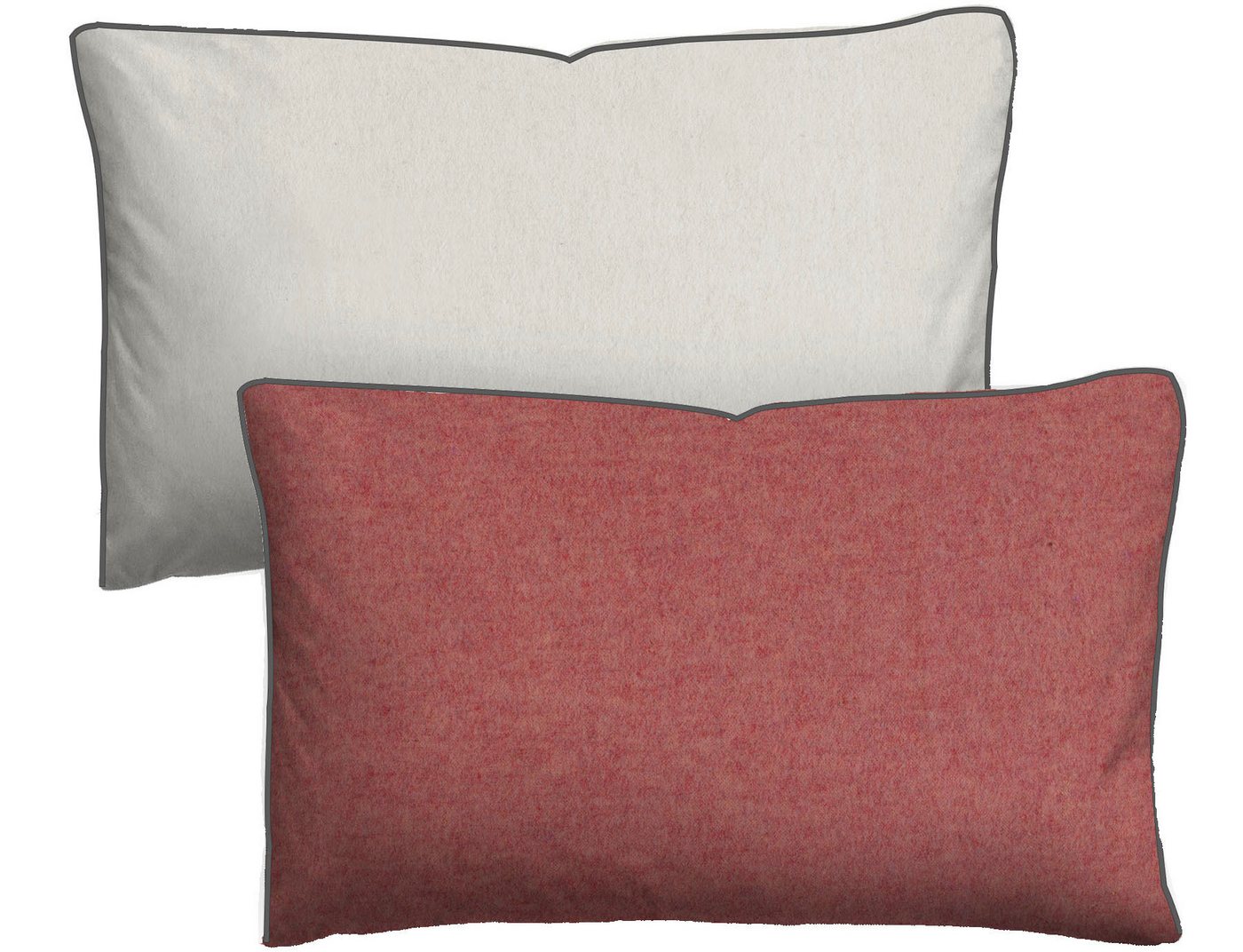 Biberna Kissenbezug 0840500 HERMAL Premium Biber Melange-Flanell 100% Baumwolle, (1 Stück), Kissenhülle, wärmend & weich, Reißverschluss, Satinpaspel
