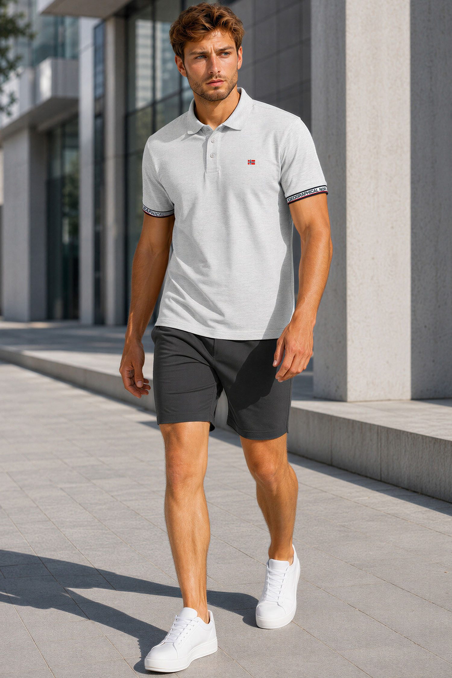 Geographical Norway Poloshirt Herren Regular Fit Polohemd bakoliar men Bedruckte Ärmelabschlüsse mit Markenprint – Bild 3 von 5