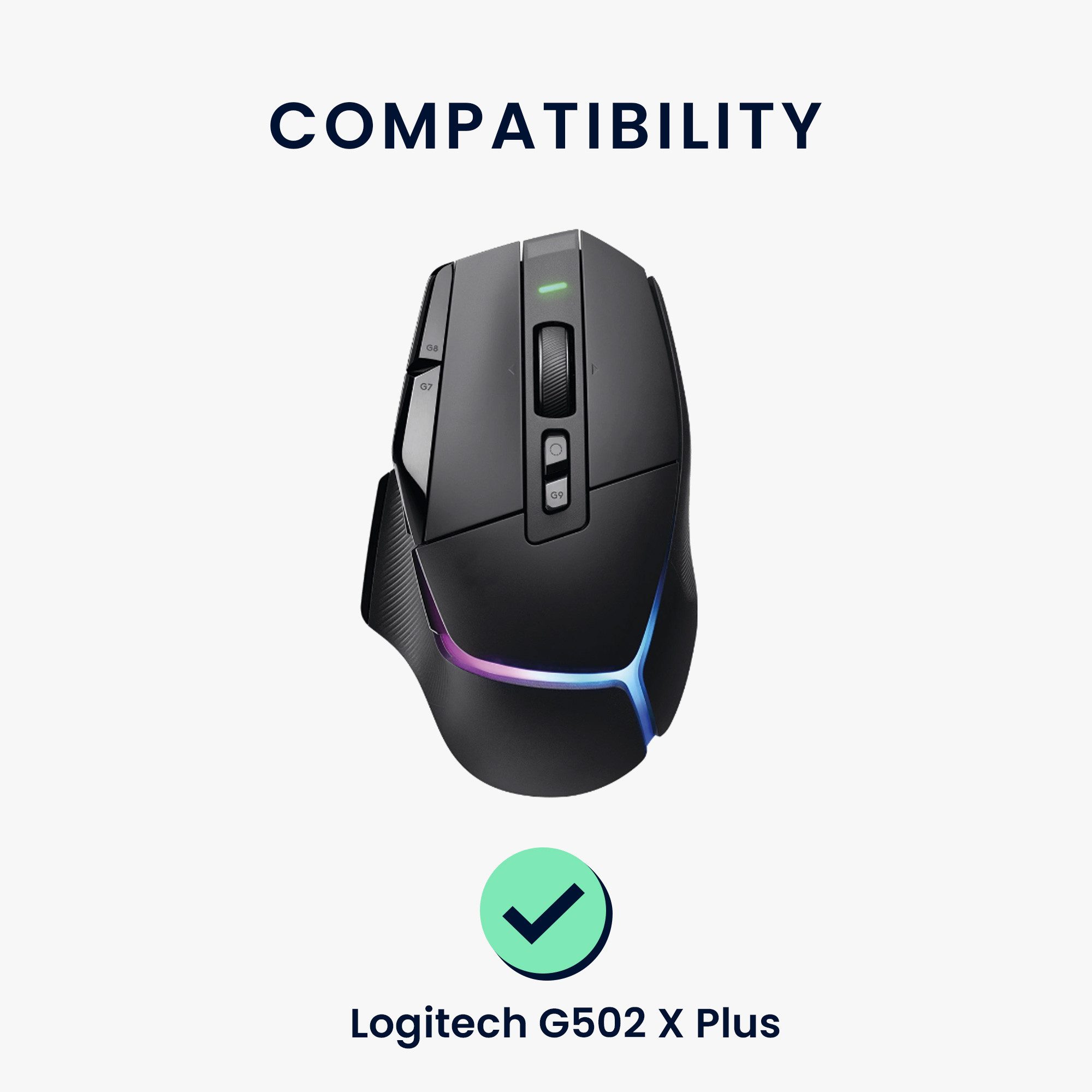 kwmobile Mauskabel-Halterung Mouse Feet Sticker für Logitech G502 X Plus, (1-tlg., Ersatz Glider Mausfüße passgenau - Glides in Schwarz)