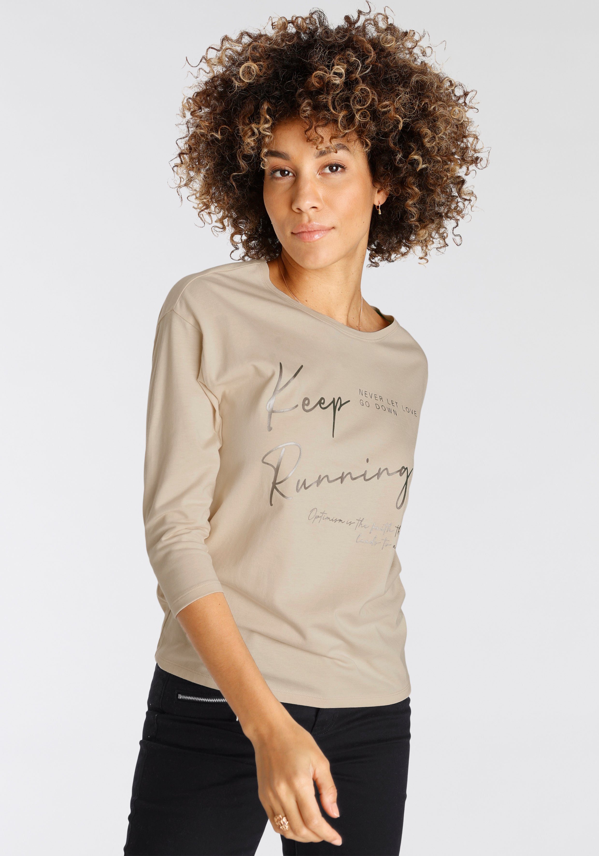 Boysen's 3/4-Arm-Shirt mit liebevollem KOLLEKTION - Wording-Print NEUE