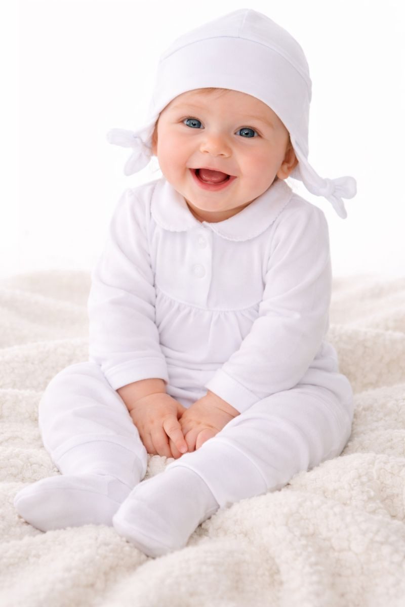 La Bortini Body & Hose Body Hose mit Fuß und Mütze 3Tlg Baby Anzug in Weiß aus reiner Baumwolle, 44 50 56 62 68 74 80 86 92 98