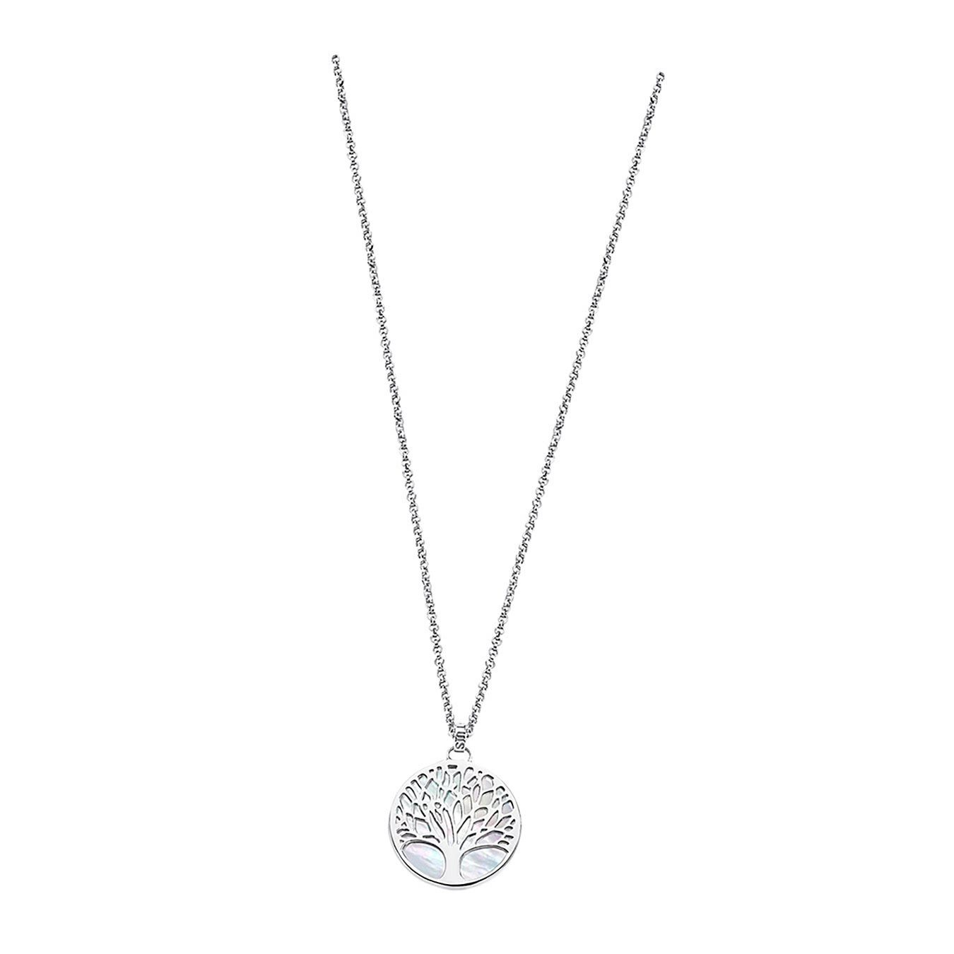 LOTUS SILVER Silberkette »LOTUS Silver Lebensbaum Halskette«, Damen Kette  Lebensbaum aus 925 Sterling Silber, perlmutt, silber