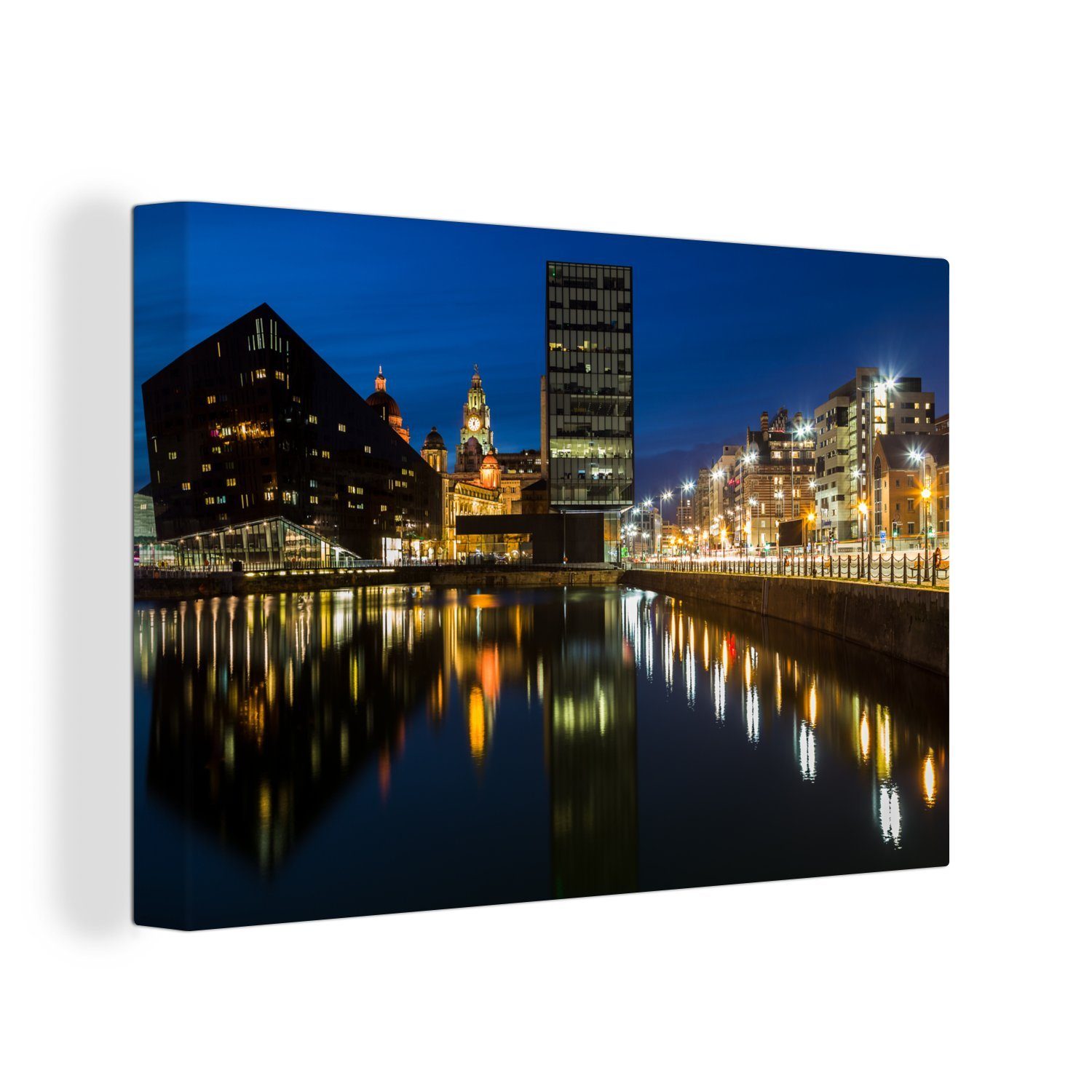 OneMillionCanvasses® Liverpool, Aufhängefertig, St), Leinwandbilder, - - (1 Architektur Wandbild England 30x20 Leinwandbild Wanddeko, cm
