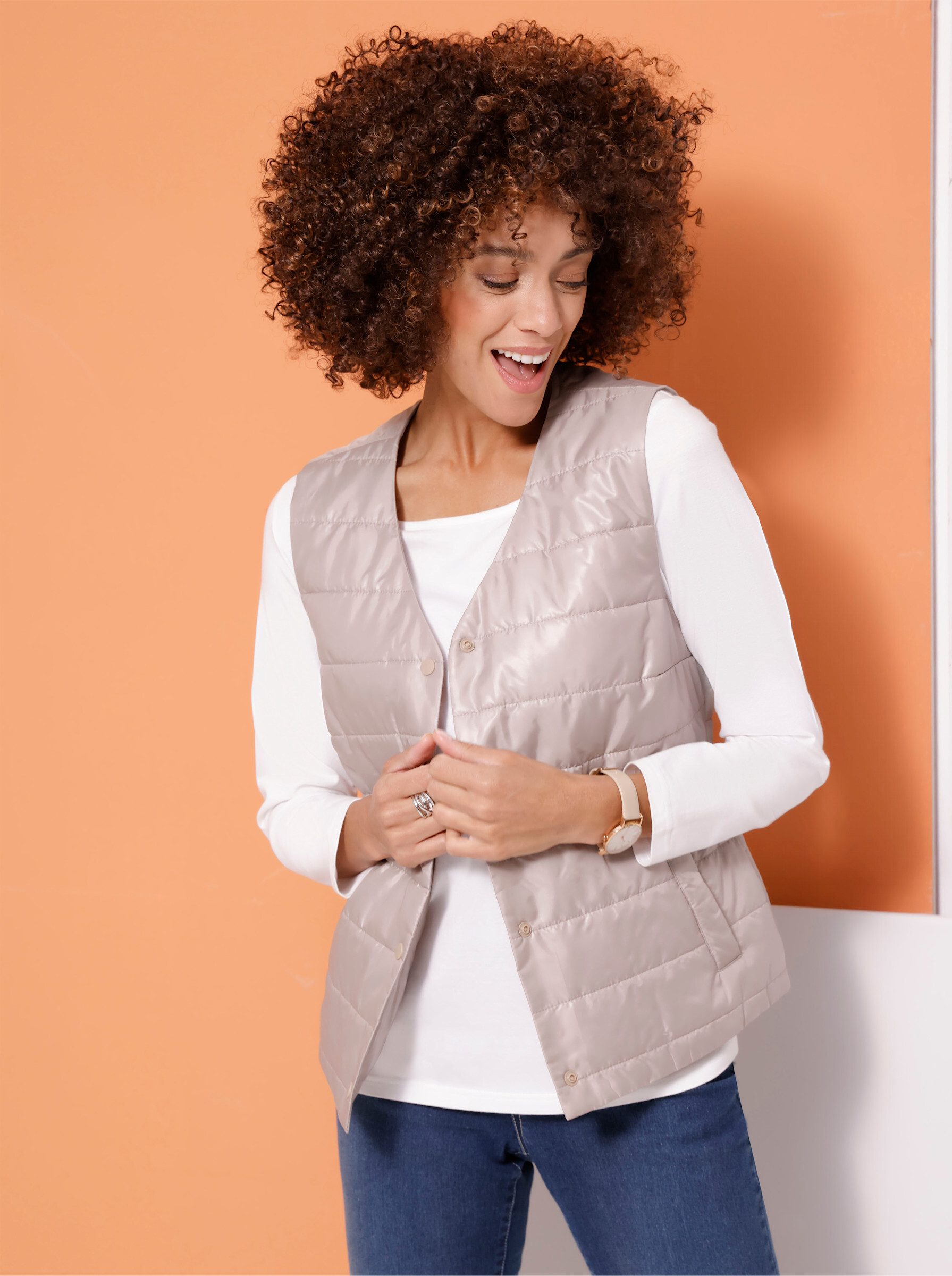 Sieh an! Jerseyweste Steppweste .