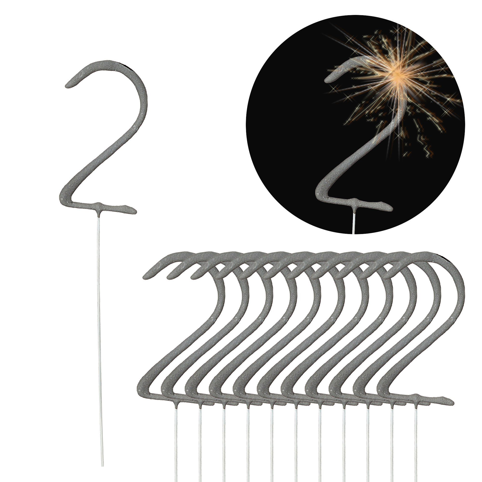 CEPEWA Geburtstagskerze Wunderkerze Zahl Zwei 12er günstig online kaufen