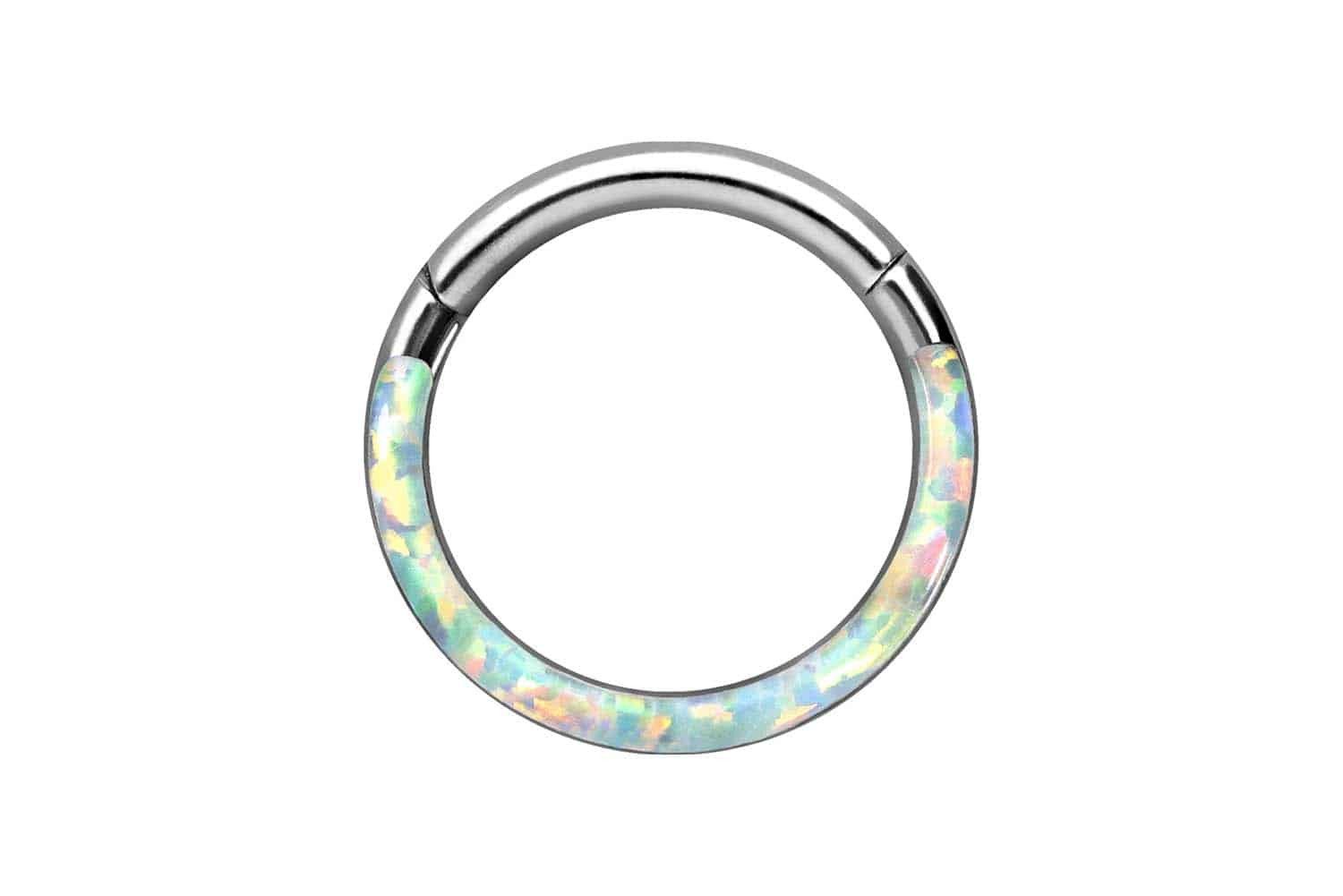 Piercing-Set Titan Segmentring Clicker SYNTHETISCHER OPAL