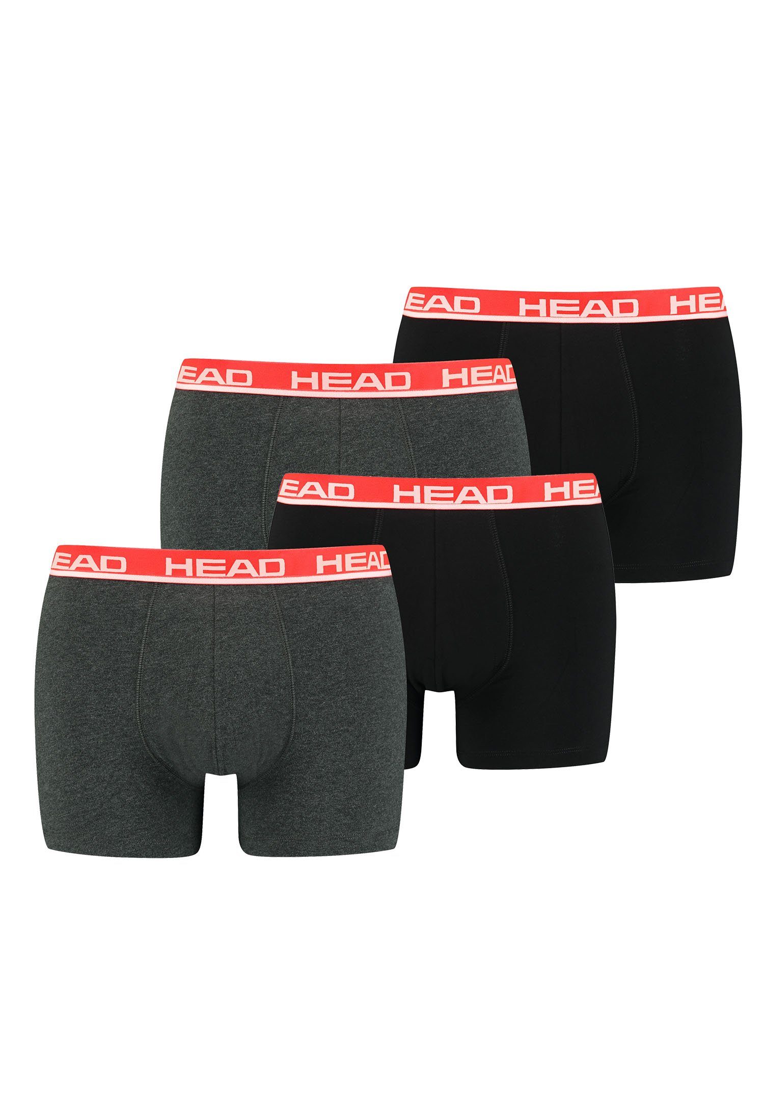 Head Boxershorts Head Basic Boxer 4P (Spar-Set, 4-St., 4er-Pack) 011 - Grey / Red