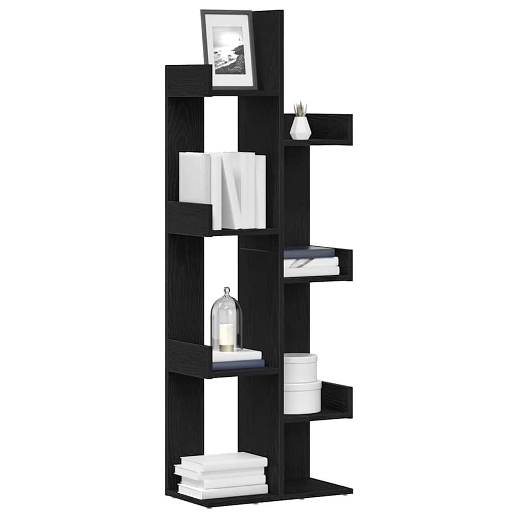vidaXL Bücherregal Bücherregal Schwarz Eichen-Optik 48 x 25,5 x 140 cm, 1-tlg.