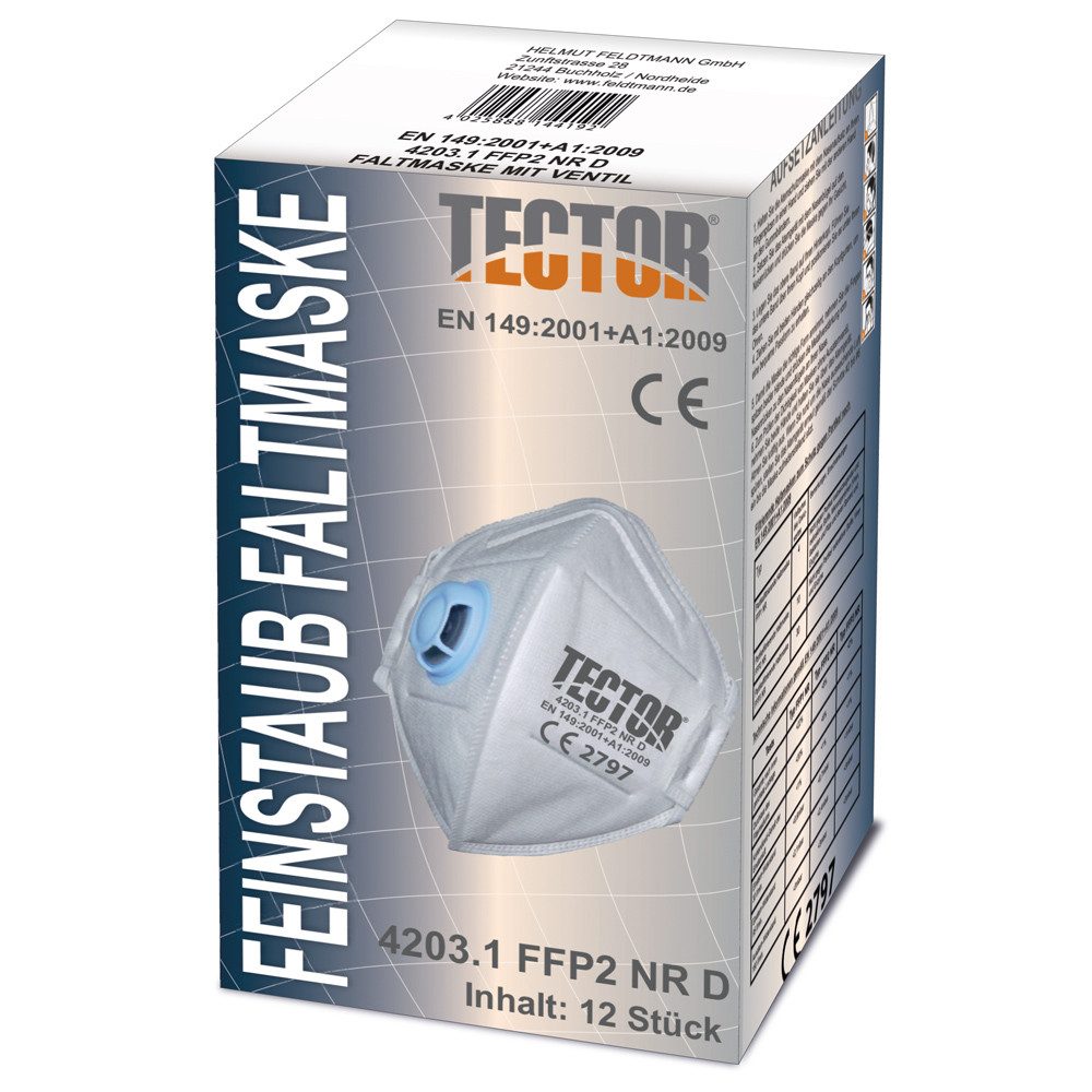 Filtrierende Halbmasken FFP2 12er Pack Atemschutzmaske mit Ausatmungsventil