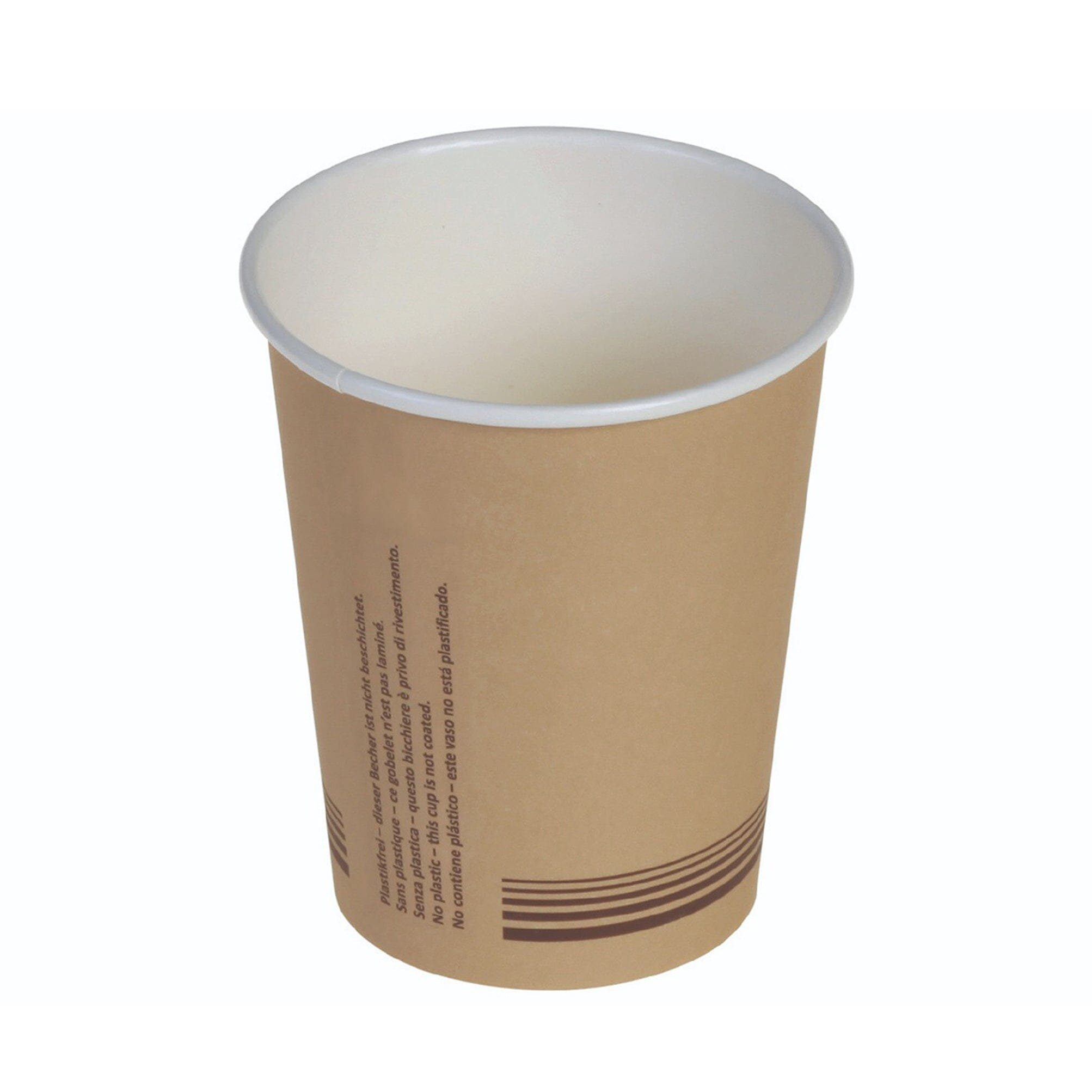 wisefood Einwegbecher Papier Becher - braun 200ml (8oz) Ø 80mm, Papier